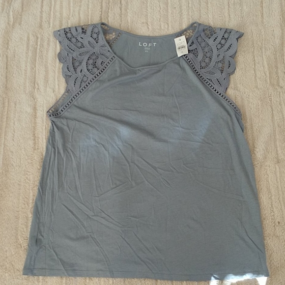 LOFT Tops - LOFT Lace Sleeve T-Shirt